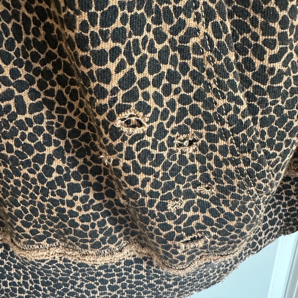 n: philanthropy Cheetah Distressed Hooded Sweatshirt - Picture 7 of 7